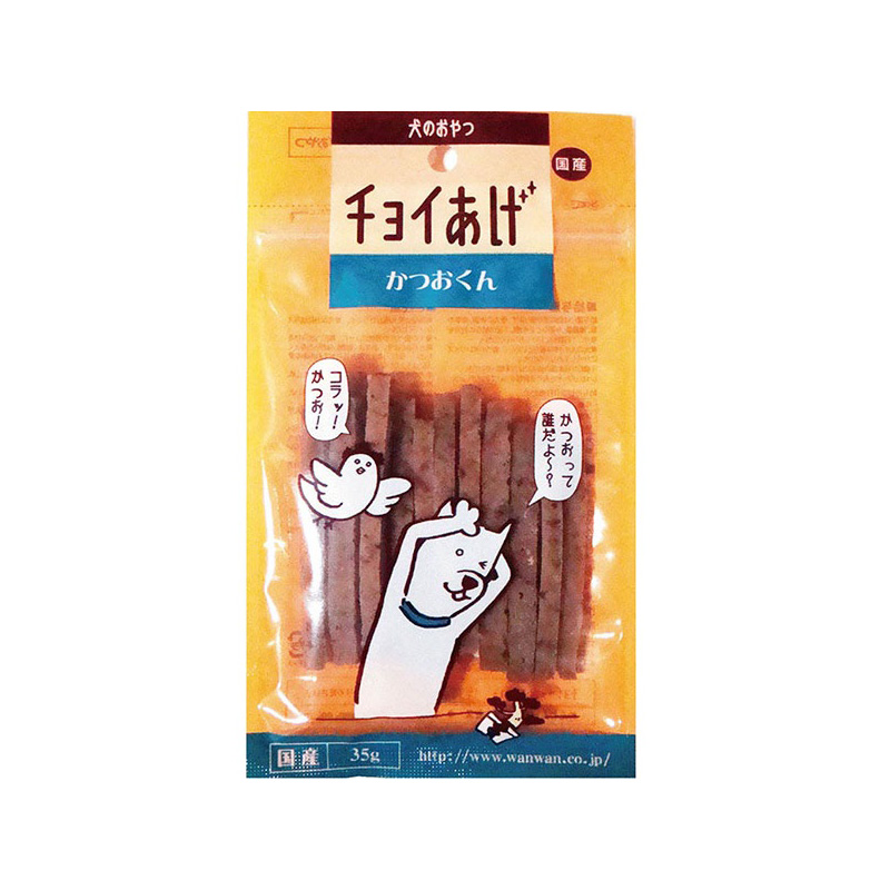일본 가다랑어맛 육포 왕왕 초이아게 가쓰오군 반려견 간식 35g 고양이사료 - 상품 이미지