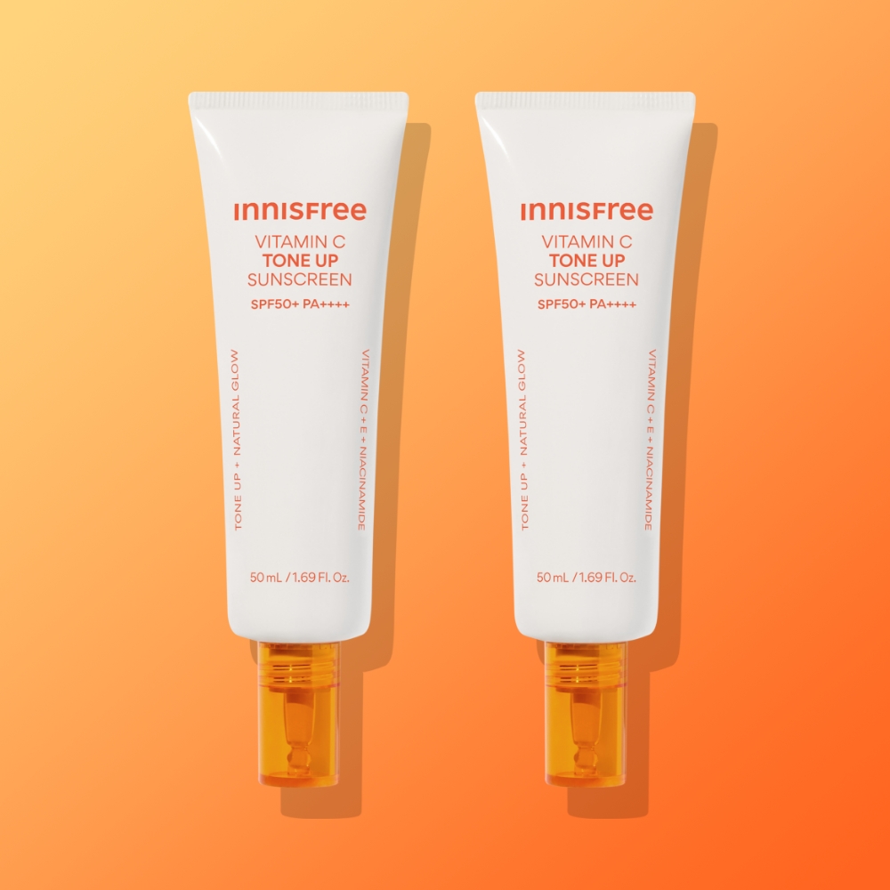[더블구성/광노화케어] 비타민C 잡티 톤업 선크림 SPF 50+ PA++++ (미백,UV에이징) 50ml, 2개