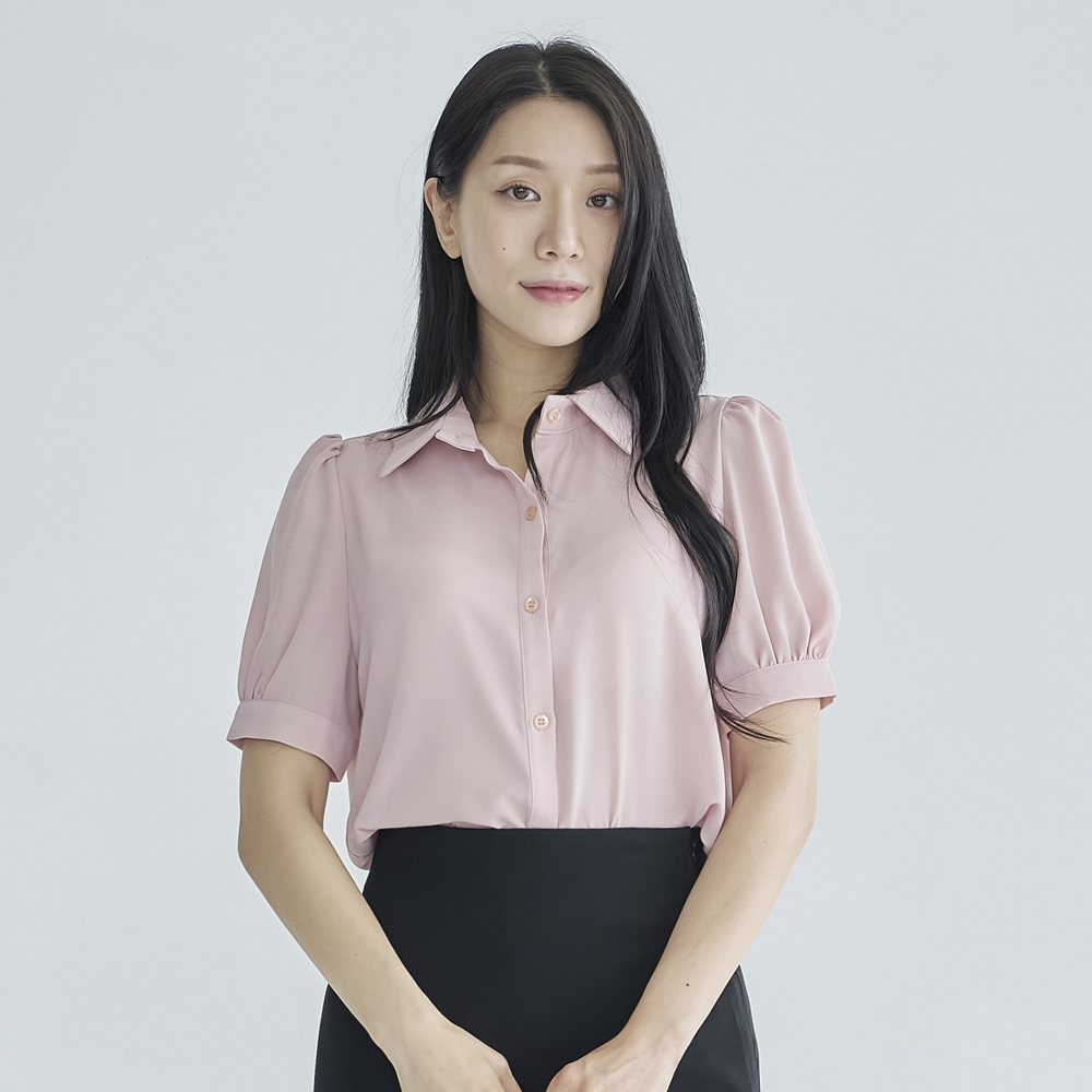 여자셔츠 카라셔츠 기본블라우스 반팔셔츠 퍼프셔츠