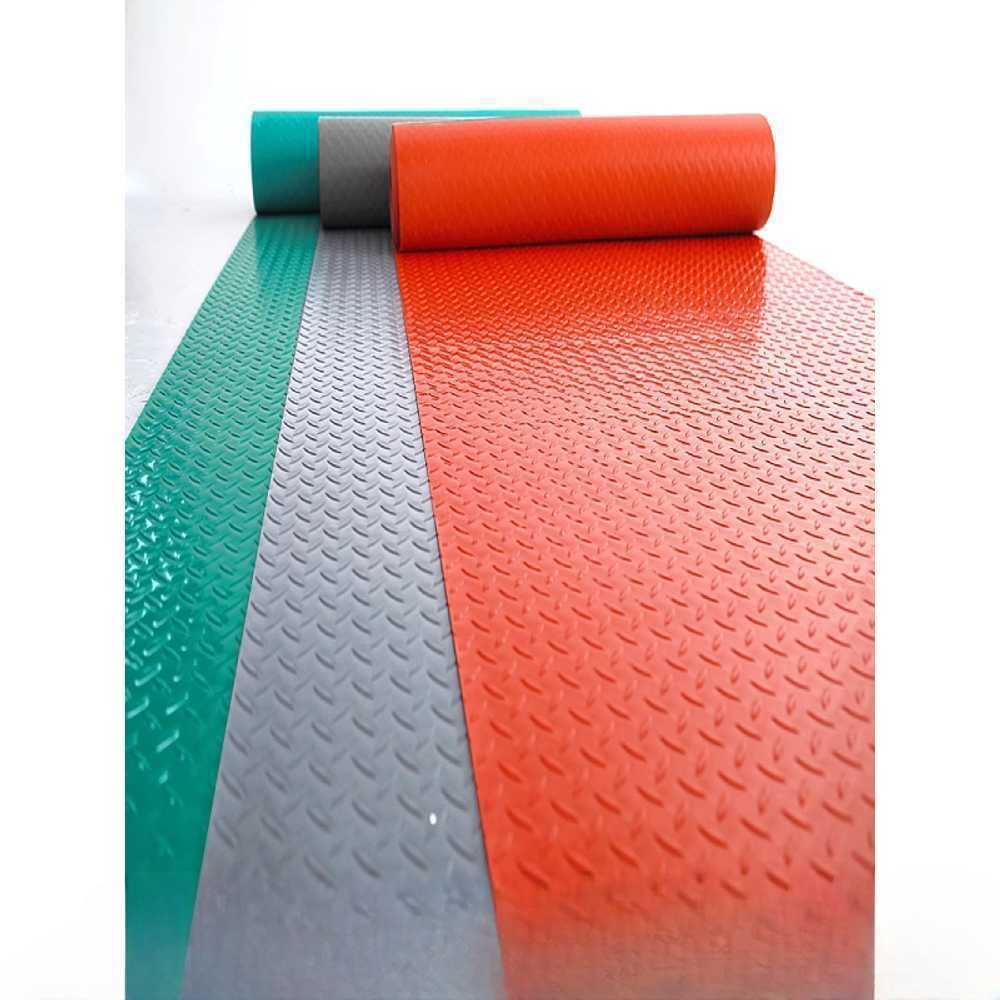 산업용 고무매트 PVC 소재 바닥 깔개 충격 흡수형 레드(0.9m) - 상품 이미지