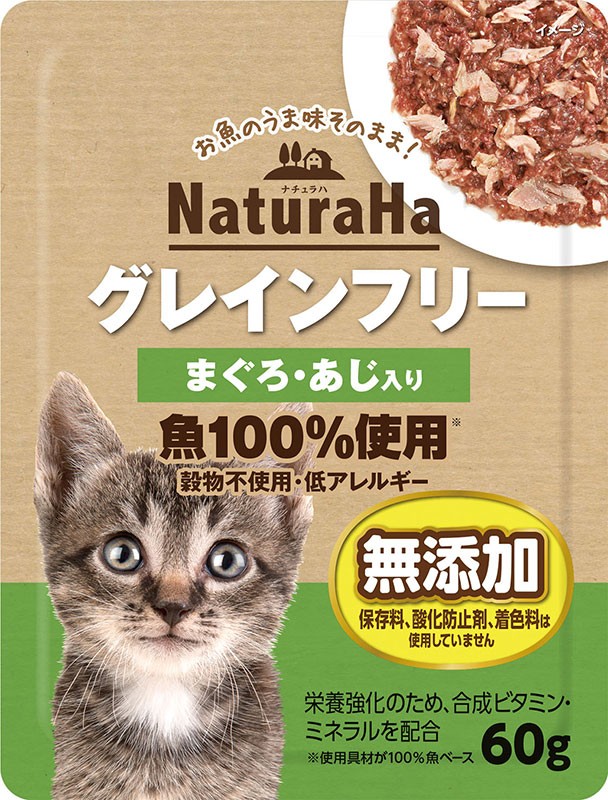 일본 참치 & 맛살 첨가 마루칸 선라이즈 내추럴하 그레인 프리 60g 고양이사료 - 상품 이미지