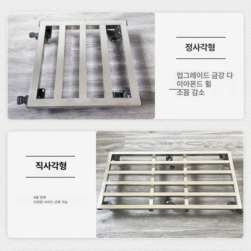 사각 화분 이동식 이동선반 카페 편백나무 물받침 30cmx50cm 강화 금다이아 바퀴 - 상세 이미지 3
