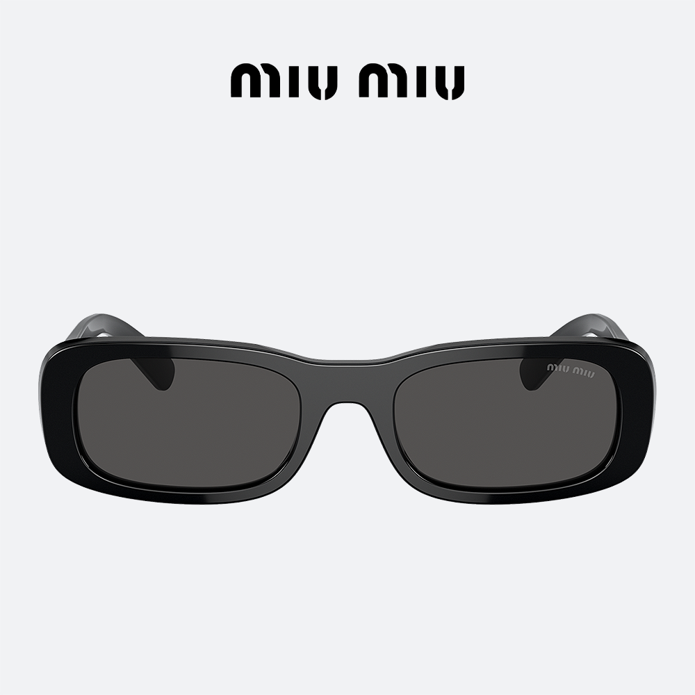 미우미우 선글라스 MIUMIU MU08ZS 1AB5S0 블랙 사각 뿔테 - 상품 이미지