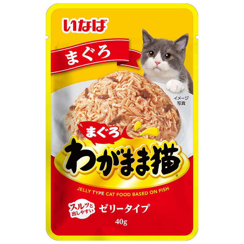 일본 참치맛 이나바 펫푸드 제멋대로 고양이 파우치 40g TCR-21 고양이사료 - 상품 이미지