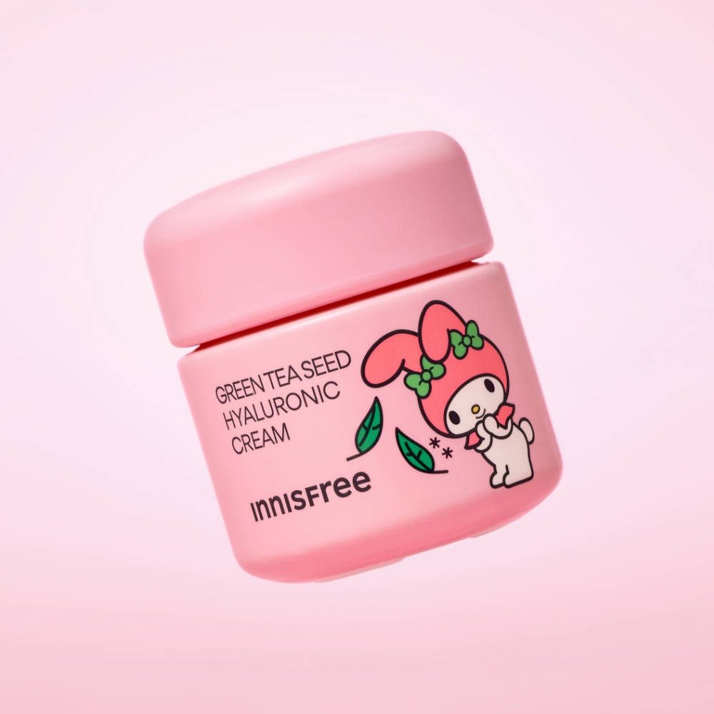 이니스프리X마이멜로디 그린티 씨드 히알루론산 수분크림 / 진정 보습 속건조 화잘먹 50mL, 1개 (단지형)