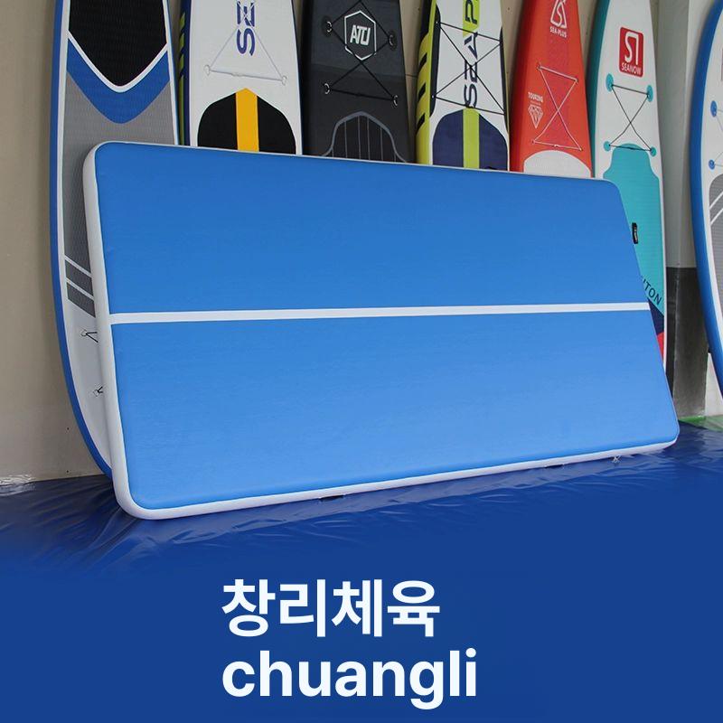 체육관 에어 매트 메모 훈련 체육 주짓수 유도 체조 2x3X 0.2m 블루화이트스트라이프 - 상세 이미지 3