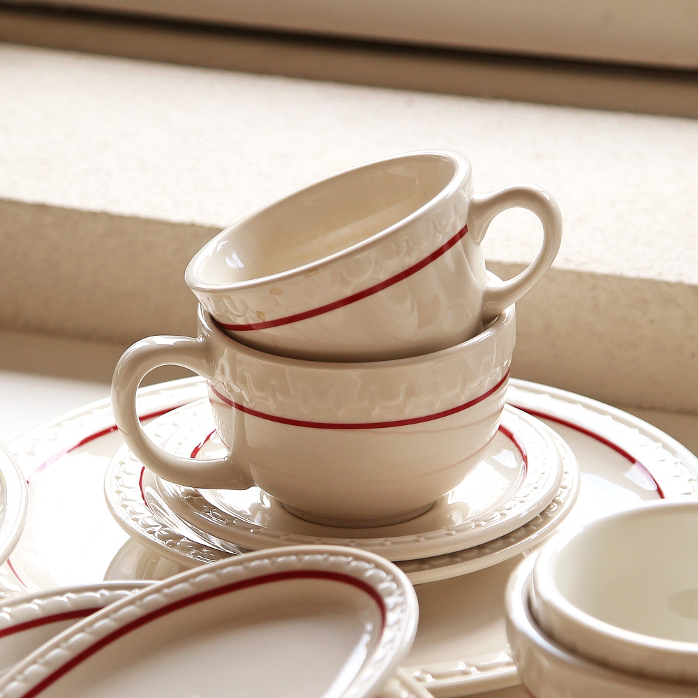 시라쿠스 쉐난고 카디날 빈티지 카페 커피 도자기 티컵 / 카페라떼잔세트 350ml