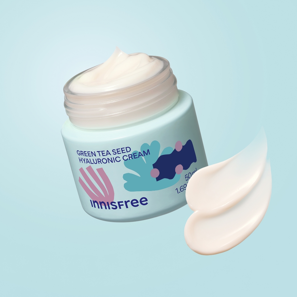 이니스프리 그린티 씨드 히알루론산 수분크림 / 진정 보습 속건조 화잘먹 50mL, 1개 (단지형) - 상품 이미지