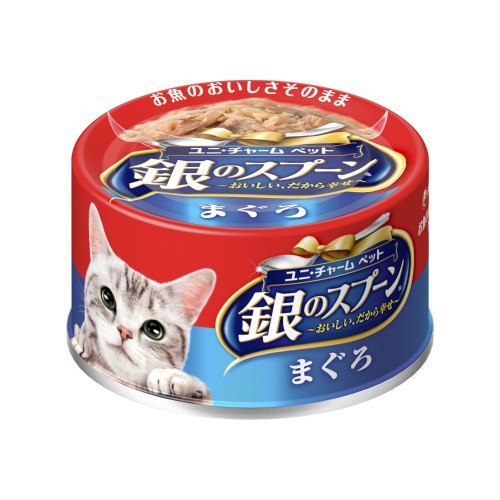 일본 참치 유니참 은의스푼 긴노스푼 캔 70g 고양이사료 - 메인 이미지