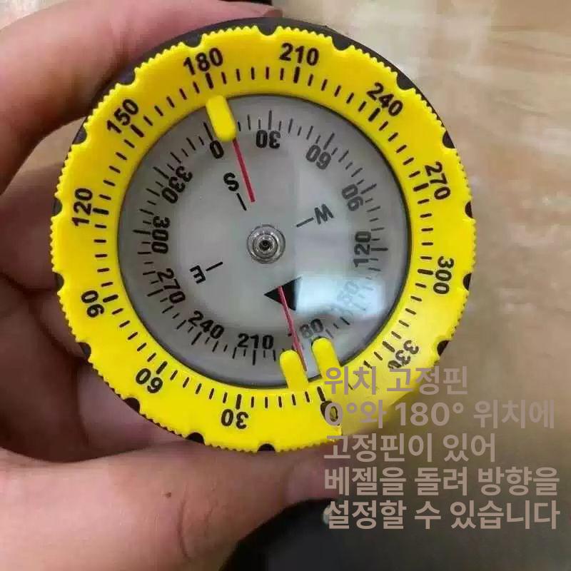 스쿠버 다이빙 50M 후크 나침반 나침판 수중 장비 옐로우 - 상세 이미지 5