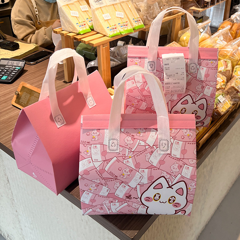 고양이 테이크아웃 보냉백 싱글 소 중 택1 일회용 은박 점심도시락 보온쿨러백 런치 캠핑