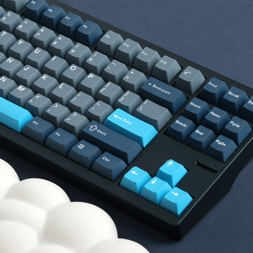 SPM 3색조합 PBT 이중사출 영문 키캡 130키 커스텀키보드 교체용 오션블루
