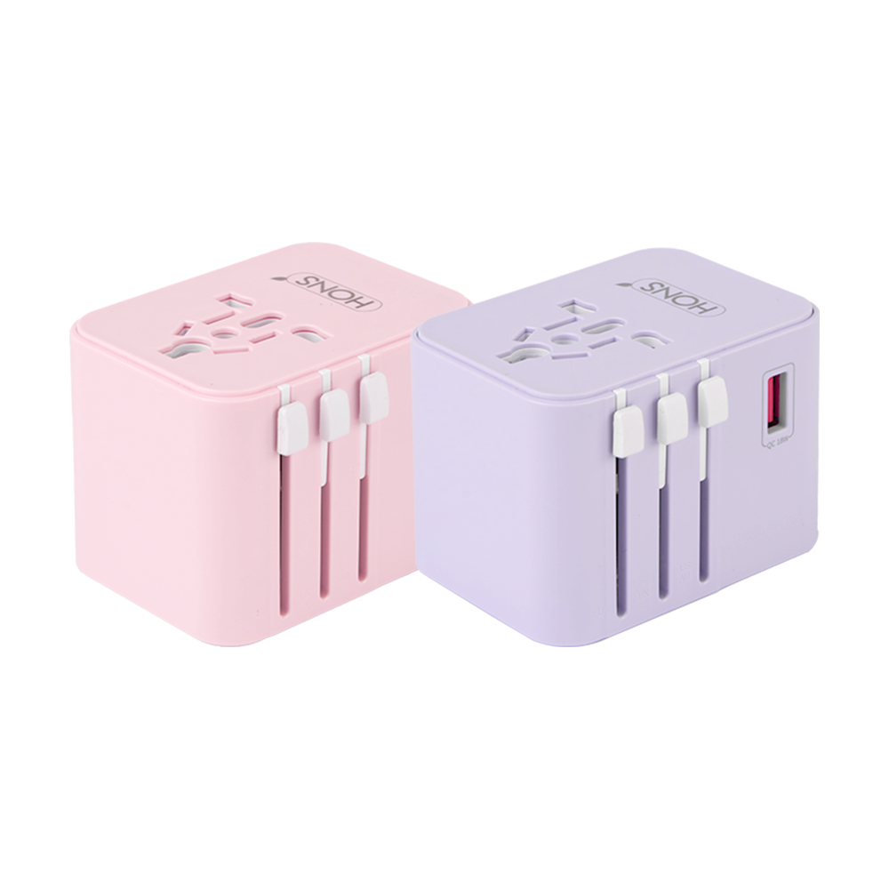 혼스 PD25W GaN 초고속 2500W 해외 여행용 멀티 어댑터 HSTA-25W3 핑크 이미지 7
