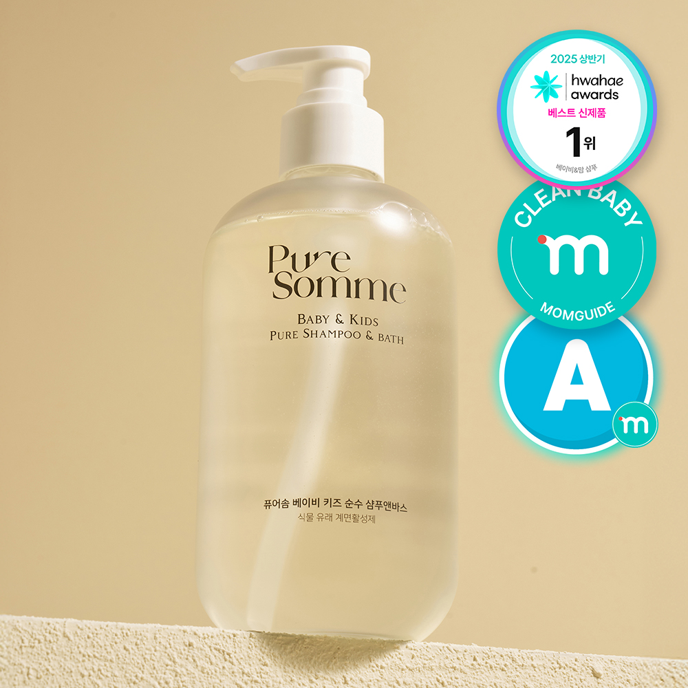퓨어솜 아토케어 아기 신생아 어린이 순한 샴푸앤바스 약산성 바디워시 500ml, 1개