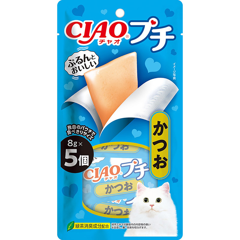 일본 가다랑어 이나바 펫푸드 CIAO 챠오 쁘띠 8g x 5개 고양이간식 - 상품 이미지
