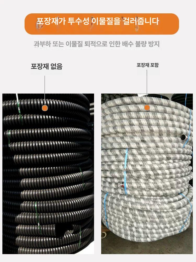 후드 자바라 천공 내경 오수관 환기 튜브 배기관 타공관 내경 65mm 미커버 100m 1롤 - 상세 이미지 2