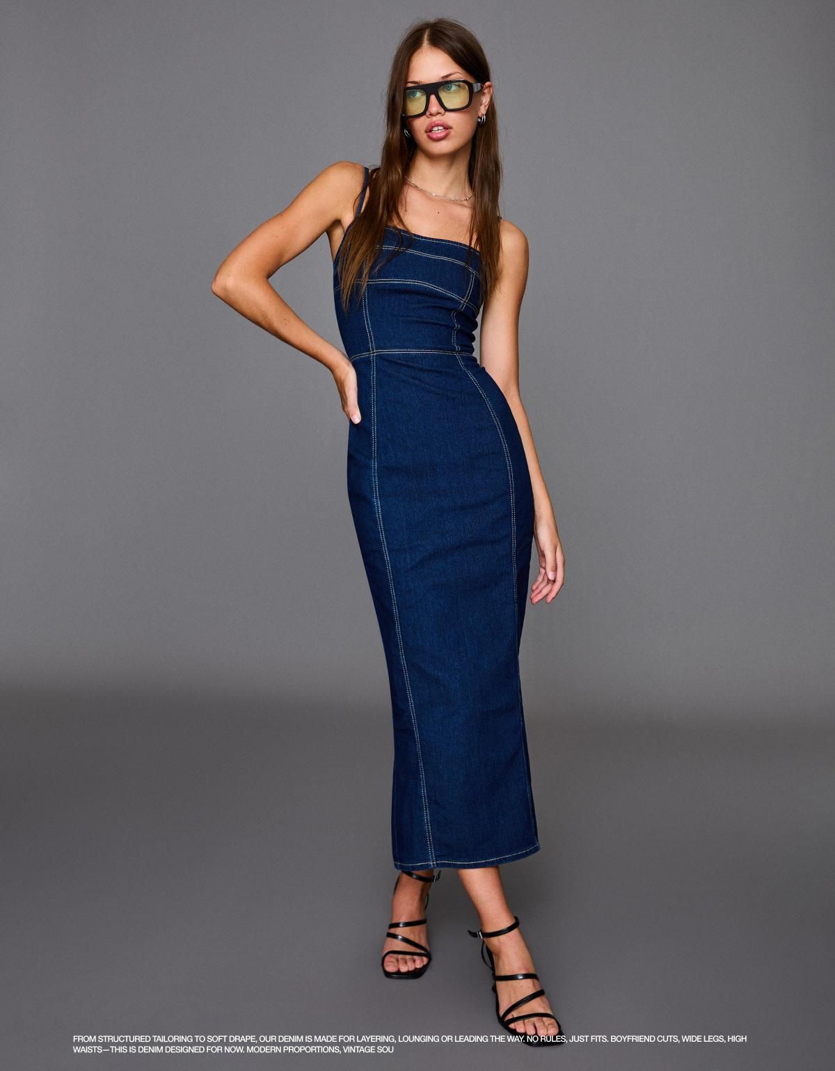 버쉬카 트렌디 데님 롱 원피스 슬리브리스 5678/074 NAVY - 상세 이미지 5