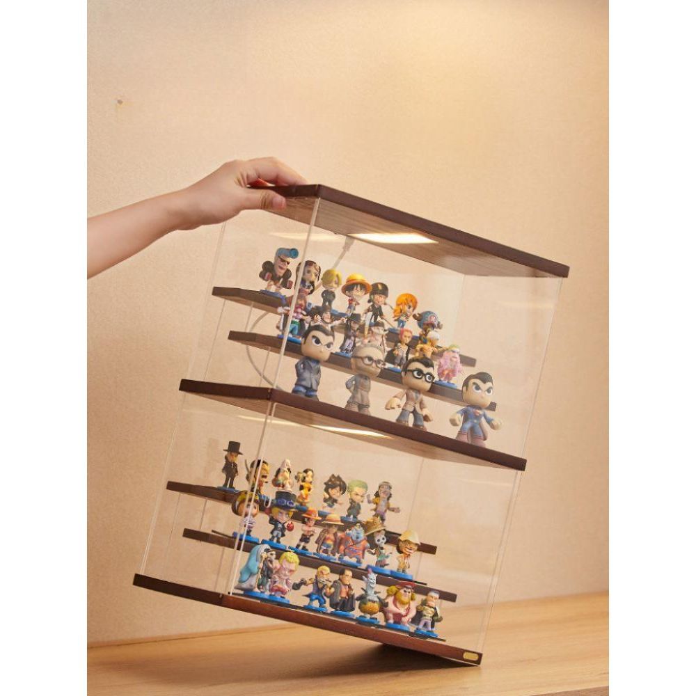 아크릴 피규어장식장 LED 원목 미니피규어 쇼케이스