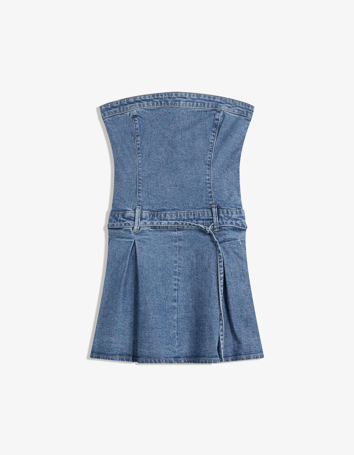 버쉬카 오프숄더 데님 미니 원피스 5676/352 LIGHT BLUE