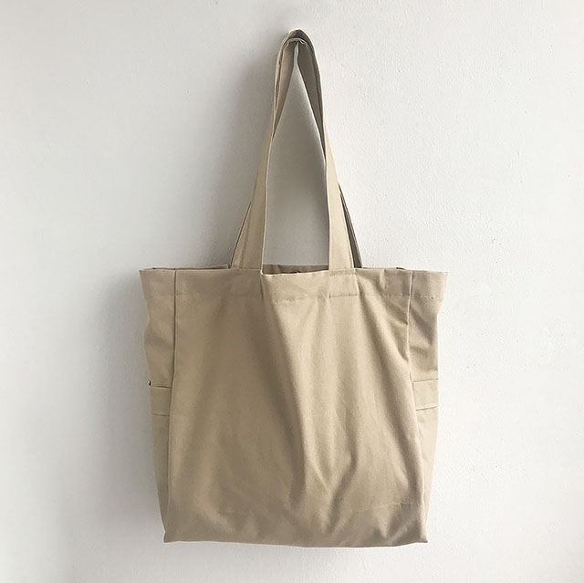 보부상에코백 무지캔버스백 포켓 숄더백 마카롱에코백 베이지