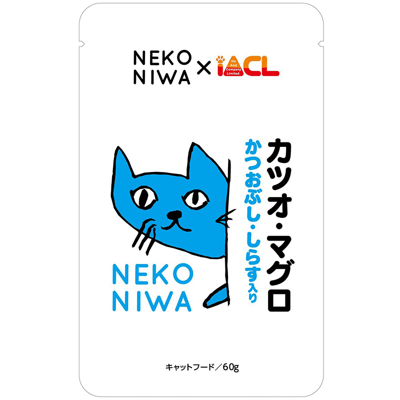 일본 가다랑어 & 참치 가쓰오부시/멸치 포함 이토&컴퍼니 NECONIWA 고양이 파우치 60g 고양이사료 - 메인 이미지