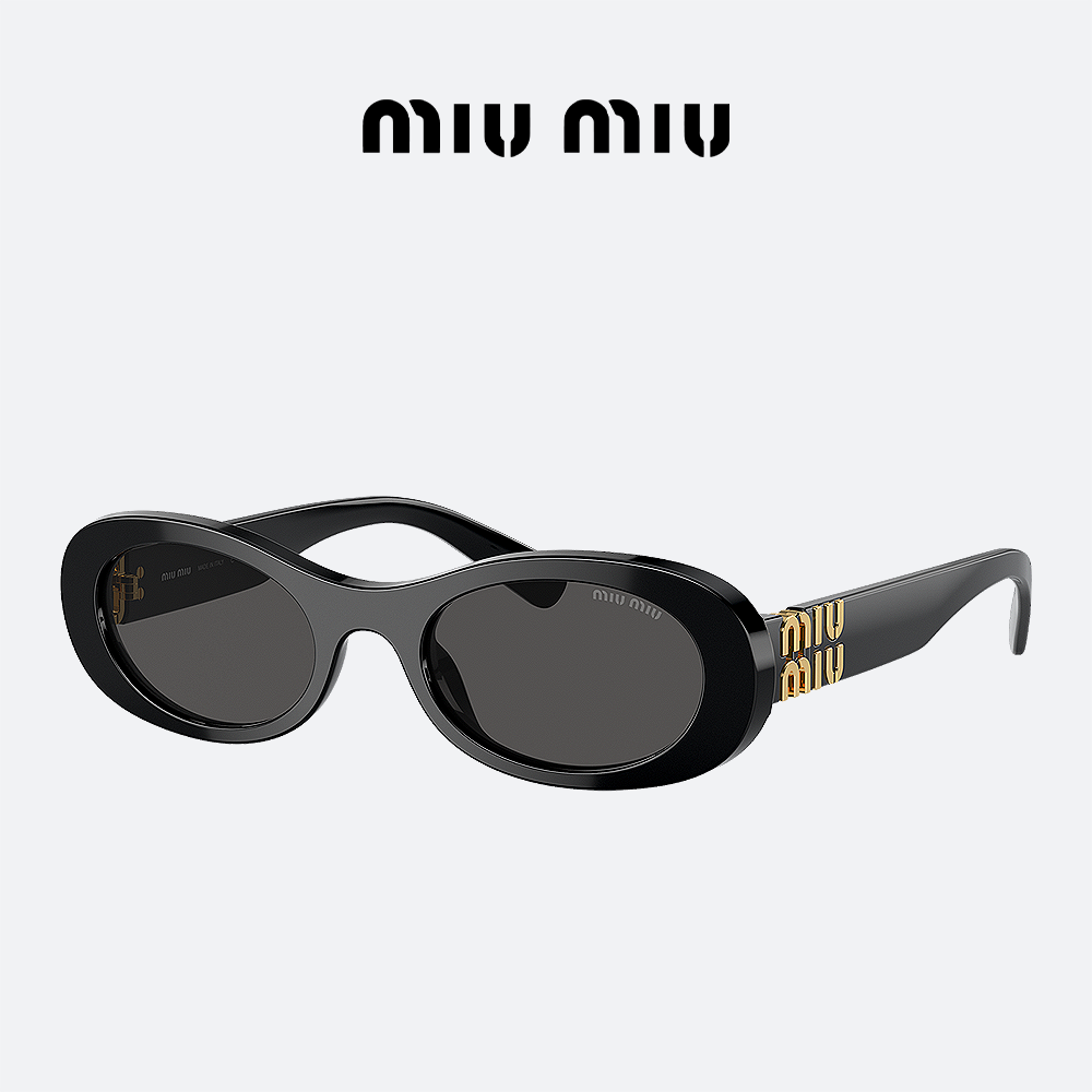 미우미우 선글라스 MIUMIU MU06ZS 1AB5S0 블랙 오벌 뿔테 - 상세 이미지 2