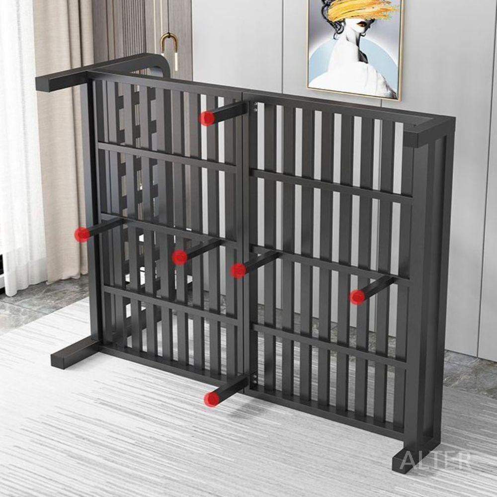 철제 침대 프레임 오피스텔 깔판 원룸 수납형 평상 낮은 끝단 검정 120x200cm - 상세 이미지 2