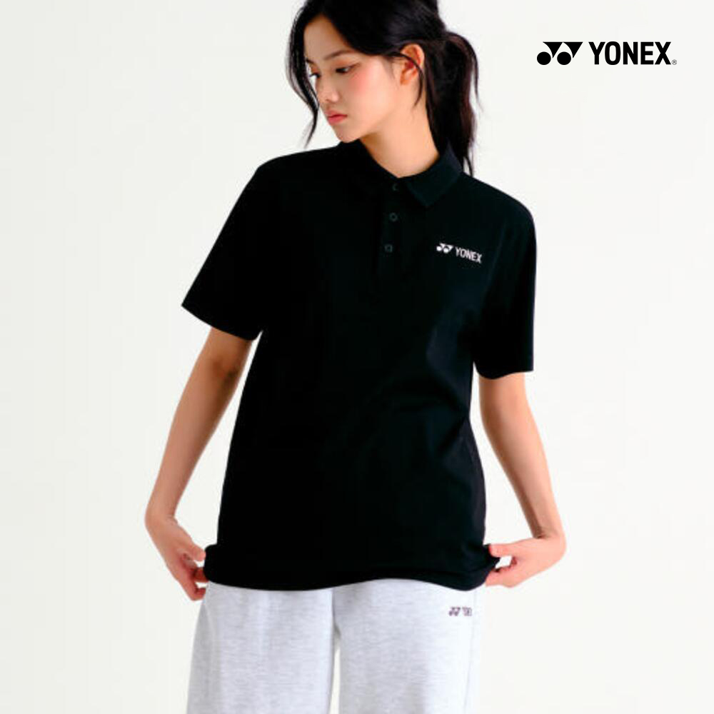 요넥스 253TS058U 카라티 배드민턴 의류 반팔티 남녀공용 배드민턴복 블랙 - 상품 이미지