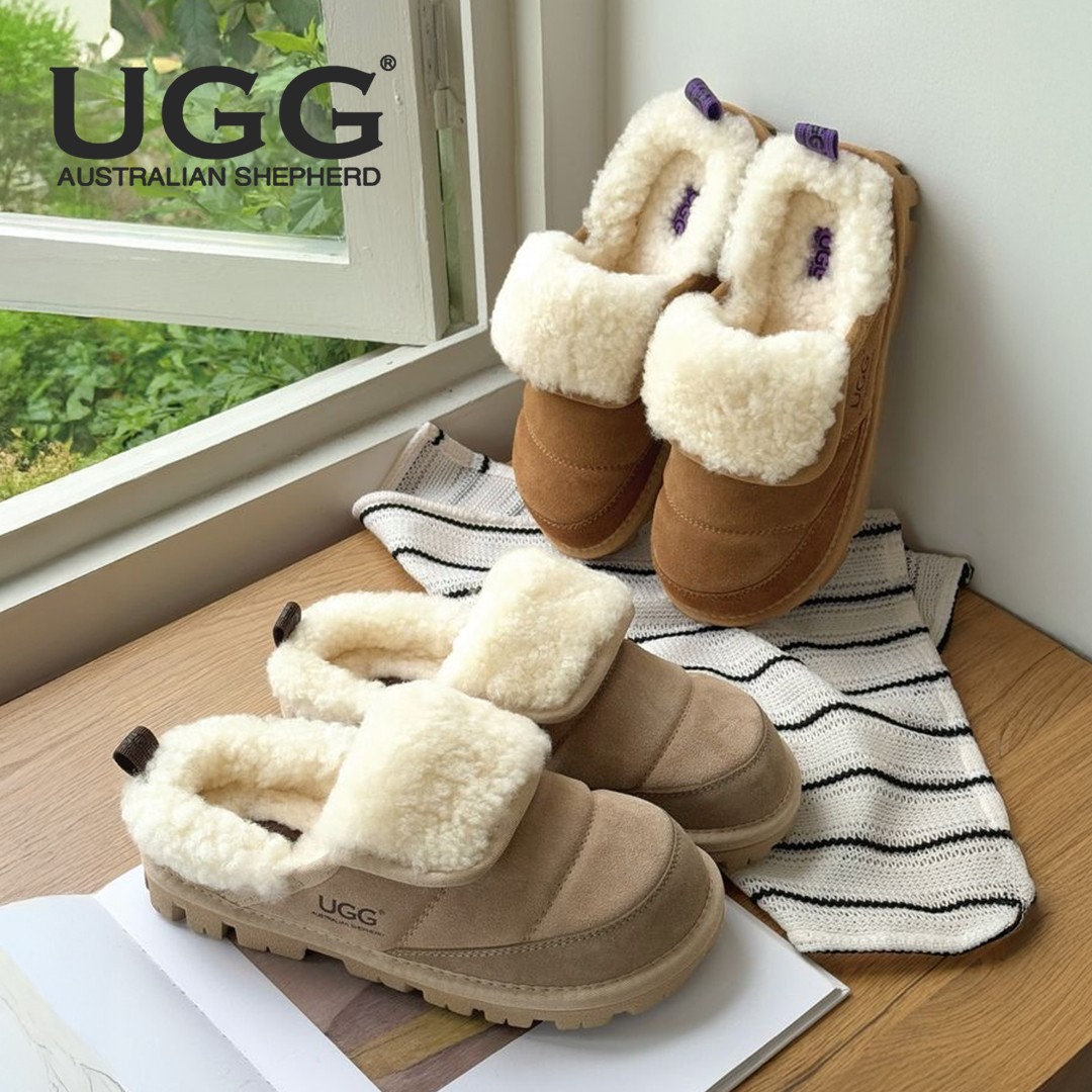 호주 에버어그 테이아 겨울 방한 스웨이드 양털 여성 슬리퍼 뮬 AS2108