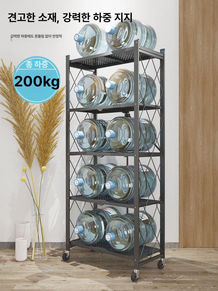 앵글 선반 조립식 산업용 중량랙 창고 대형 베란다 메탈 설치불필요 61cm 4단 블랙 접이식 선반 - 상세 이미지 5