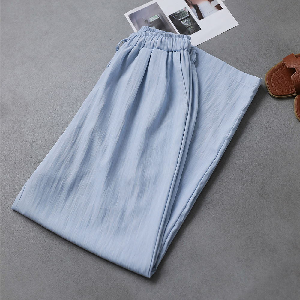 포레인 바스락 세로결 매트 와이드 밴딩 스트링 팬츠 - 상세 이미지 4