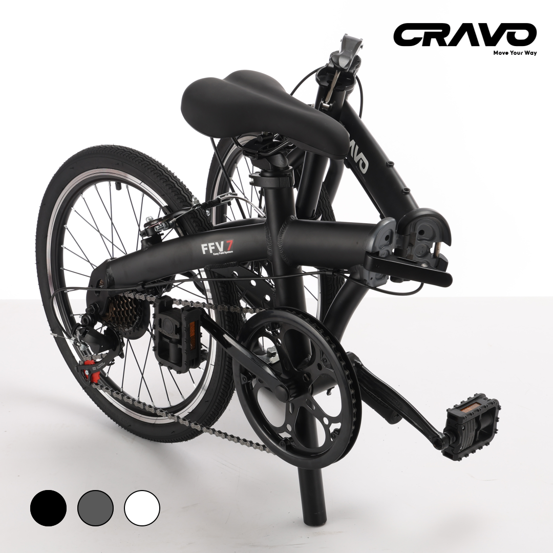 크라보 FFV7 접이식 자전거 미니벨로 경량 20인치 시마노 7단 반조립