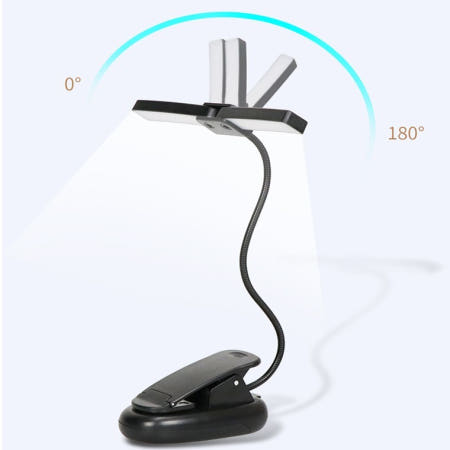 18LED 투헤드 보면대 악보 램프 독서등 북라이트 집게형스탠드