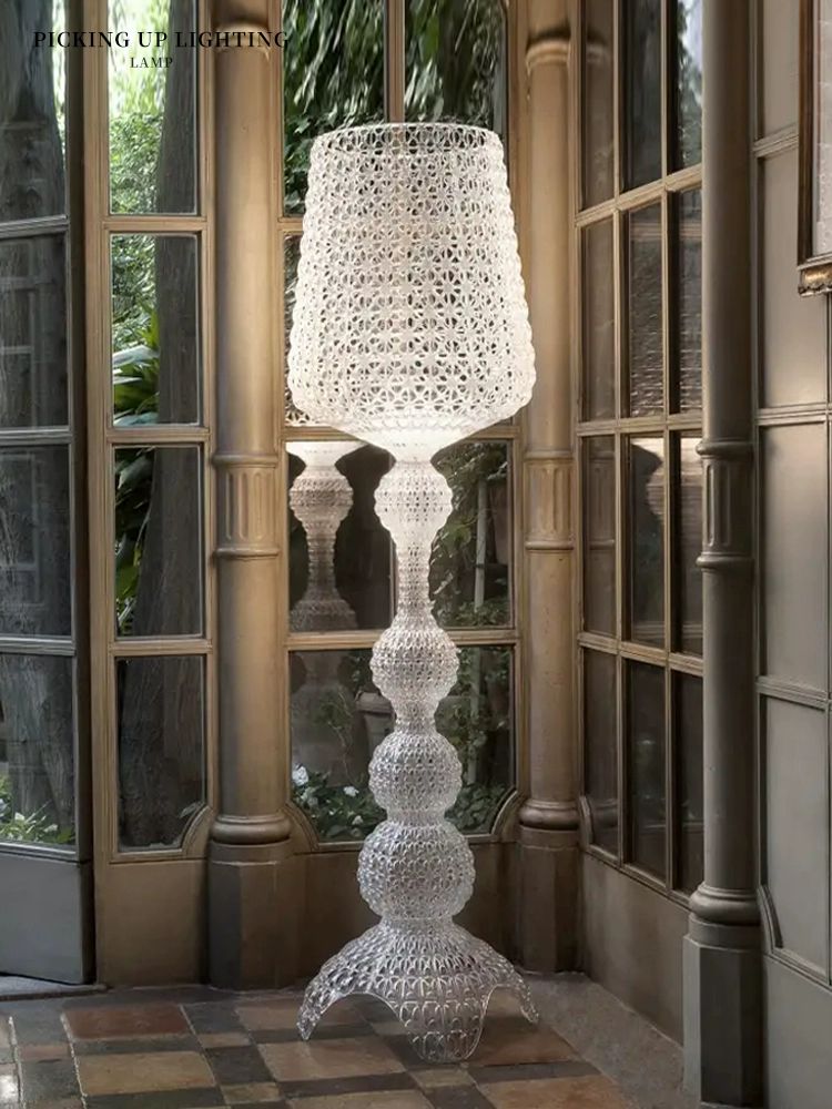 아크릴조명 플로어램프 크리스탈장스탠드 테이블 투명 D50xH166cm 원본 품질 - 상품 이미지