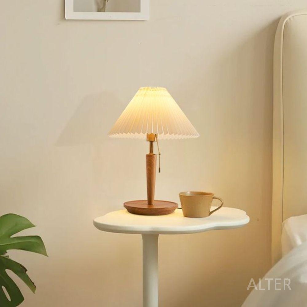 레트로 단스탠드 우드 램프 클래식 카페 엔틱 원목색 36CM 백색광 - 상세 이미지 2