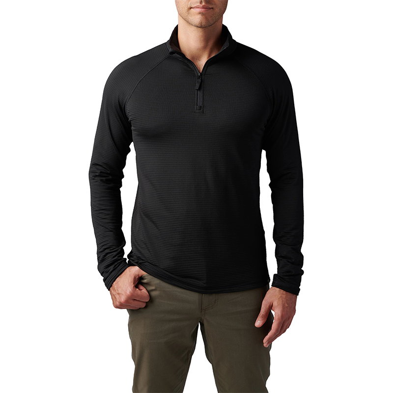 5.11 택티컬 스트라토스 1/4 집업 (블랙) - Stratos 1/4 Zip (Black) - 메인 이미지
