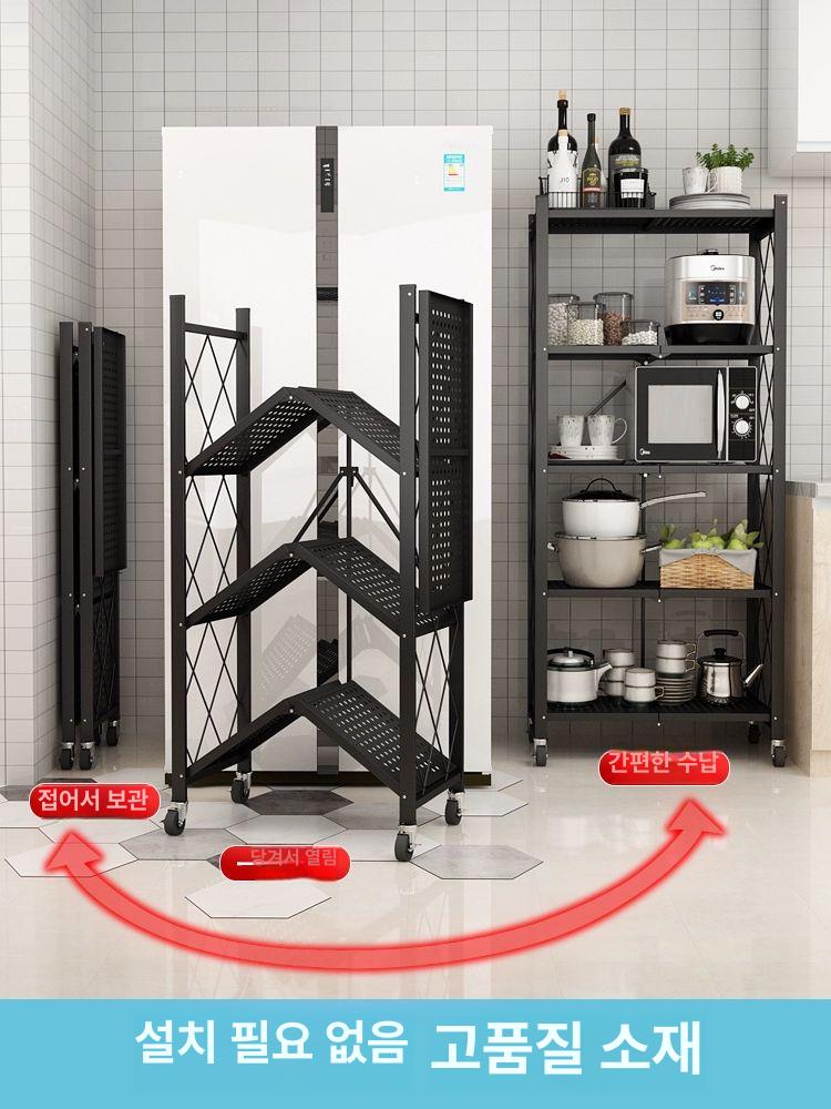 앵글 선반 조립식 산업용 중량랙 창고 대형 베란다 메탈 설치불필요 61cm 4단 블랙 접이식 선반 - 상세 이미지 3