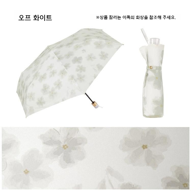 Wpc 수채화 꽃 접이식 우산 차광 미니 우양산 3476-015-002 네이비 - 상세 이미지 3