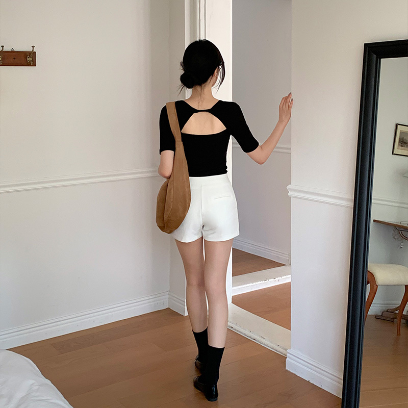 모나르 라운드넥 백트임 골지 반팔 티셔츠 ts4688 - 상세 이미지 4