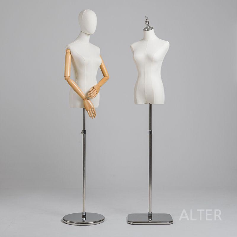 마네킹 어깨 가슴 여성 의류 옷가게 형태 손 없는 실버 정사각형 판 25cm - 상세 이미지 4