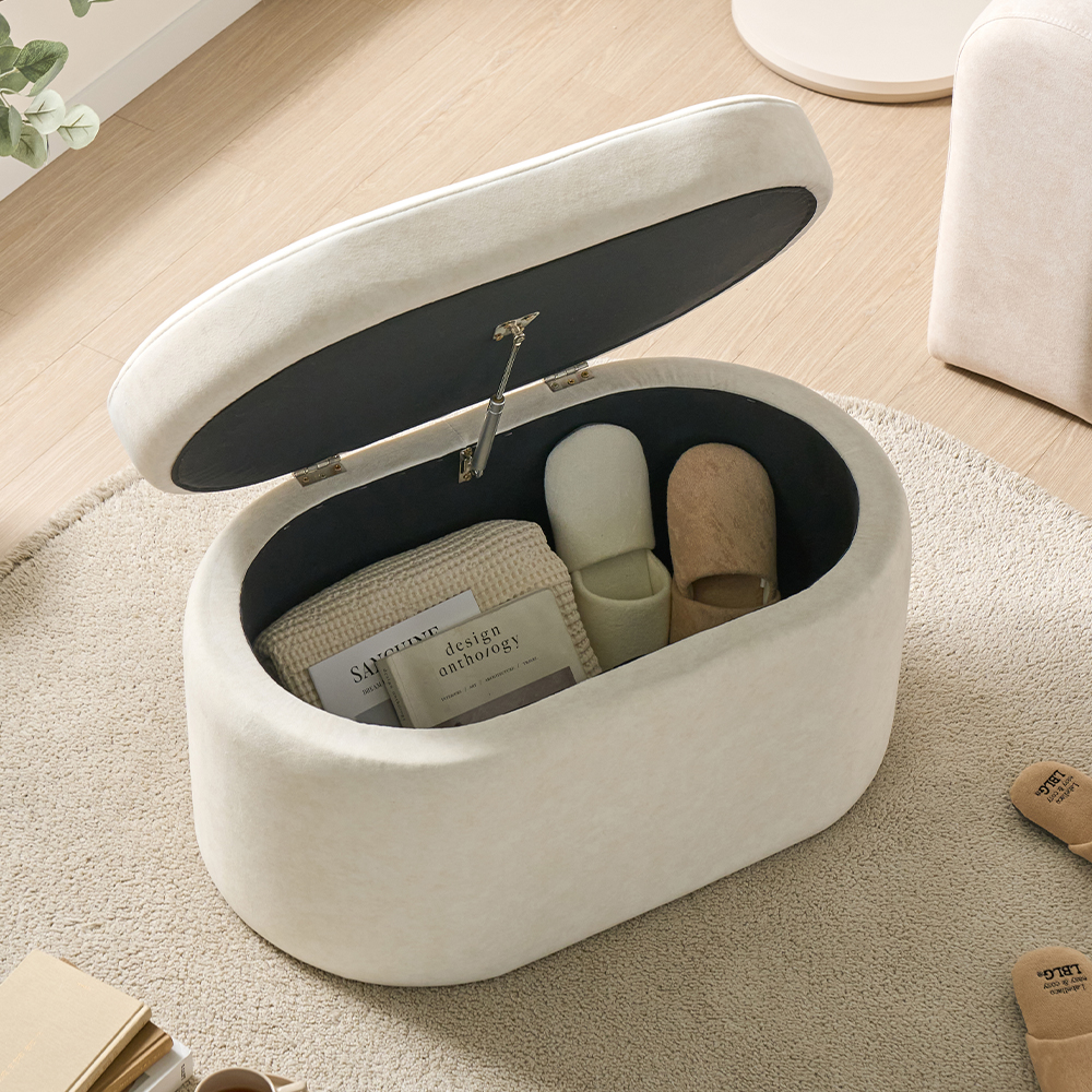 다쿠아즈 수납 스툴 부클레 화장대스툴 보조의자