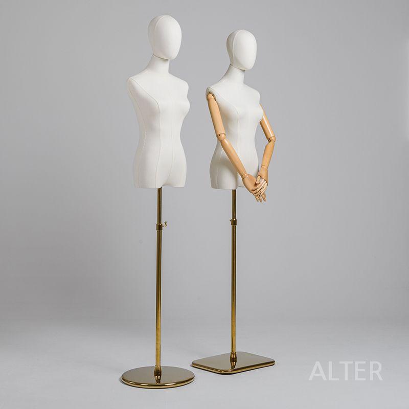 마네킹 어깨 가슴 여성 의류 옷가게 형태 손 없는 실버 정사각형 판 25cm - 상세 이미지 3