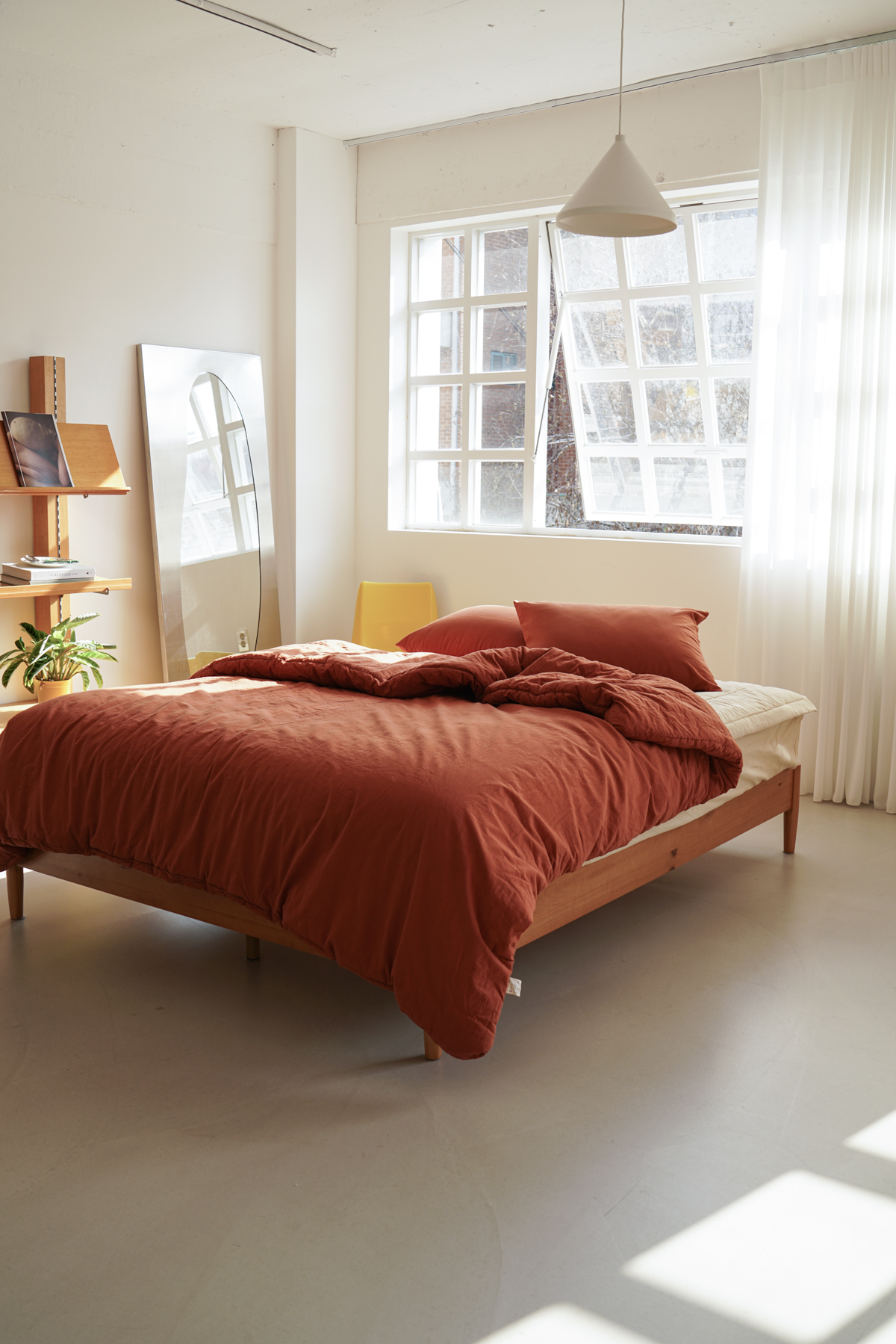 무봉제 오가닉 광목 순면 차렵이불 브릭, SS(슈퍼싱글)