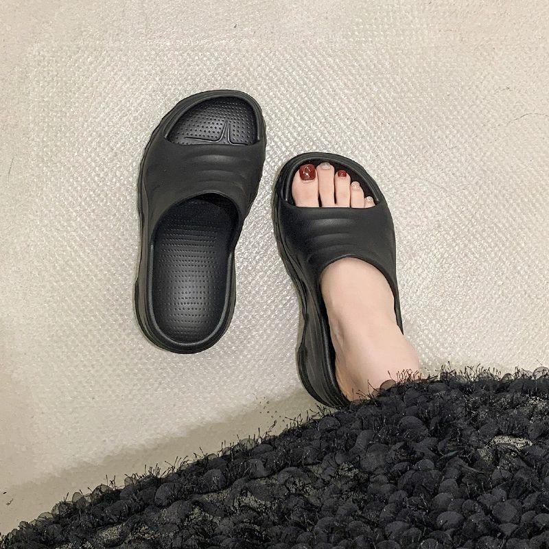 학교 여성용 슬리퍼 폭신한 굽있는 실내화 베이지 - 상세 이미지 2