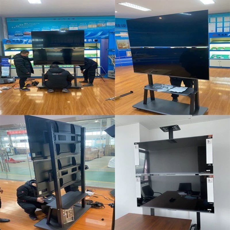 모니터 듀얼 거치대 폴타입 티비 스탠다드 두꺼운 듀얼 스크린 32-55인치 A - 상세 이미지 4