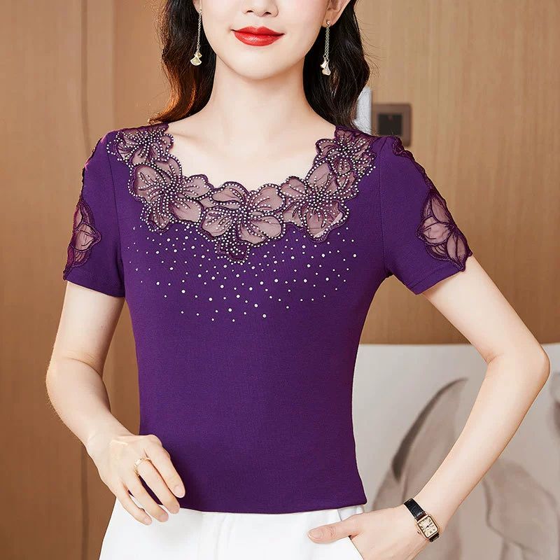 라인댄스복 시스루 플라워 블라우스 화려한 줌바 블랙 정상사이즈 넉넉한핏 - 상세 이미지 4