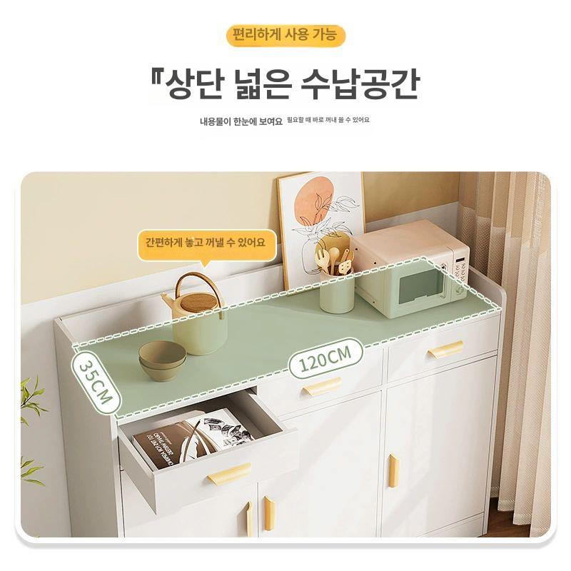 수납장 탕비실 선반 베란다 테이블 정수기거치대 2서랍 2문 80CM 블랙그레이 - 상세 이미지 3