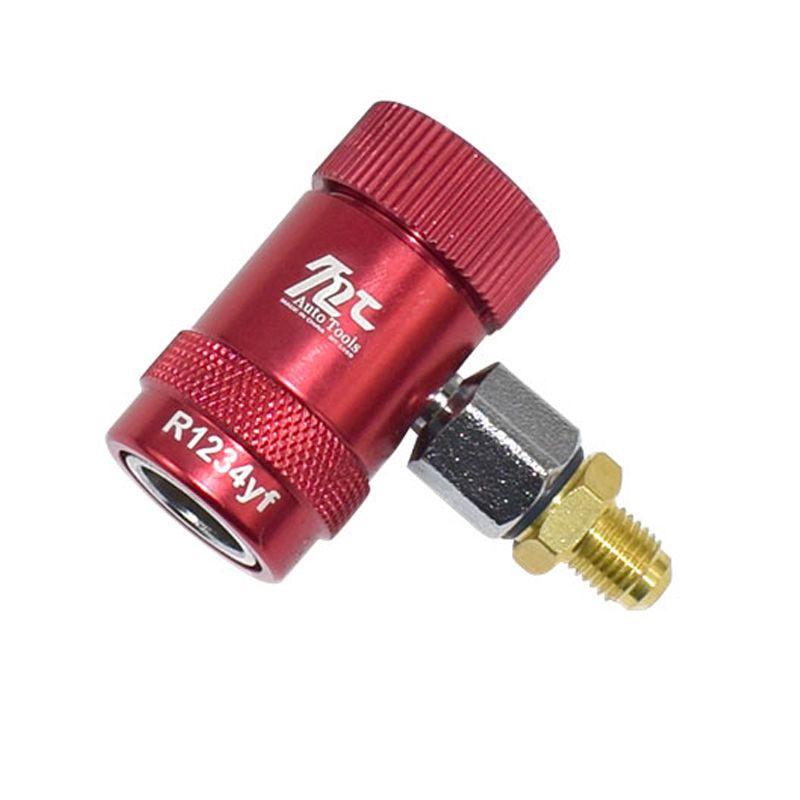 고압 저압 에어컨 게이지 냉동 회수 가스통 밸브 자동차 레드 미국규격R1234yf전용 17mm - 상품 이미지