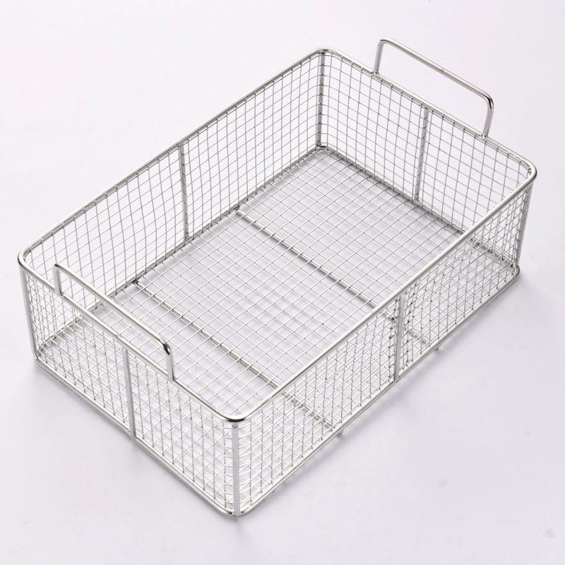 사각 스텐 채망 체반 바구니 스테인리스 소쿠리 과일 특대형 외부 손잡이 38x25cm - 상품 이미지