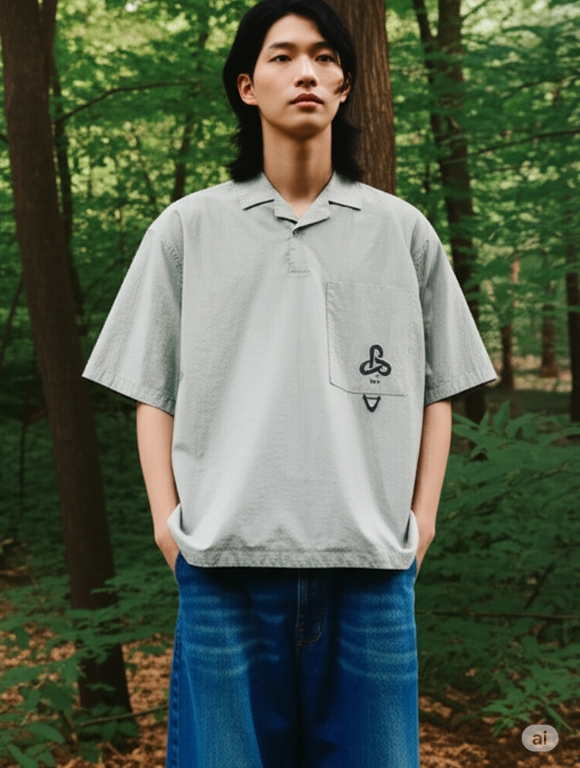 블랙야크 남성 여름 오버핏 포켓형 우븐 폴로락 아웃도어 캠퍼 반팔 티셔츠 - 상세 이미지 2